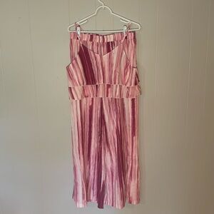 Pink crop top and palazzo pants set